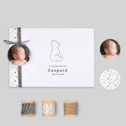 Faire-part Naissance Animaux | Faire-part Naissance Fille^Planet cards Ours et Couronne Liberty