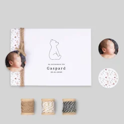 Faire-part Naissance Animaux | Faire-part Naissance Fille^Planet cards Ours et Couronne Liberty