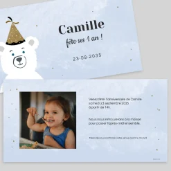 Carte Invitation Anniversaire Enfant Animaux^Planet cards Ours Festif