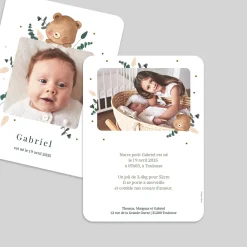 Faire-part Naissance Animaux | Faire-part Naissance Fille^Planet cards Ourson