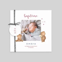 Faire-part Baptême Original^Planet cards Ourson Étoilé