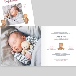 Faire-part Baptême Original^Planet cards Ourson Étoilé