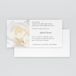 Carte Remerciement Décès^Planet cards Paix et roses blanches