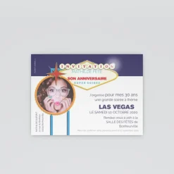 Carte Invitation Anniversaire Adulte Originale^Planet cards Panneau Las Vegas