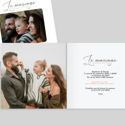 Créations En Collaboration | Faire-part Mariage Chic^Planet cards Papa et Maman Typo Élégante