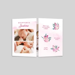Faire-part Naissance Animaux^Planet cards Papillons et Eucalyptus
