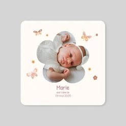 Faire-part Naissance Animaux | Faire-part Naissance Fille^Planet cards Papillons et Fleurs