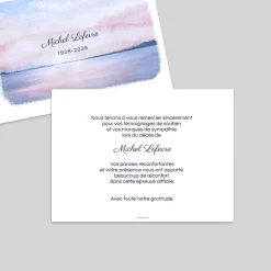 Carte Remerciement Décès^Planet cards Paysage Aquarelle