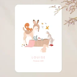 Faire-part Naissance Animaux | Faire-part Naissance Fille^Planet cards Petit Bois