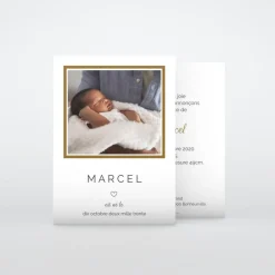 Faire-part Naissance Garçon^Planet cards Petit coeur doré
