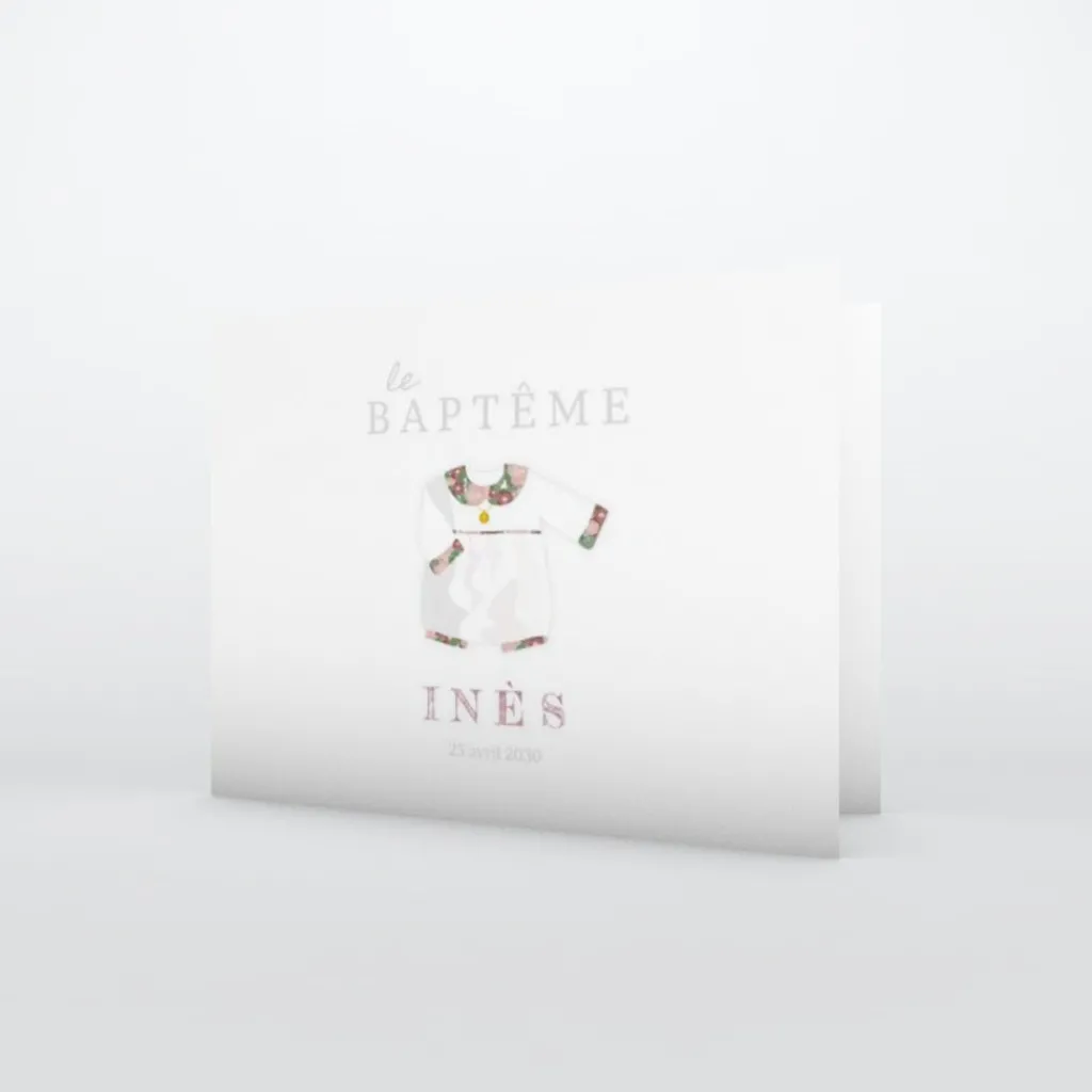 Faire-part Baptême Fille^Planet cards Petit Habit Liberty