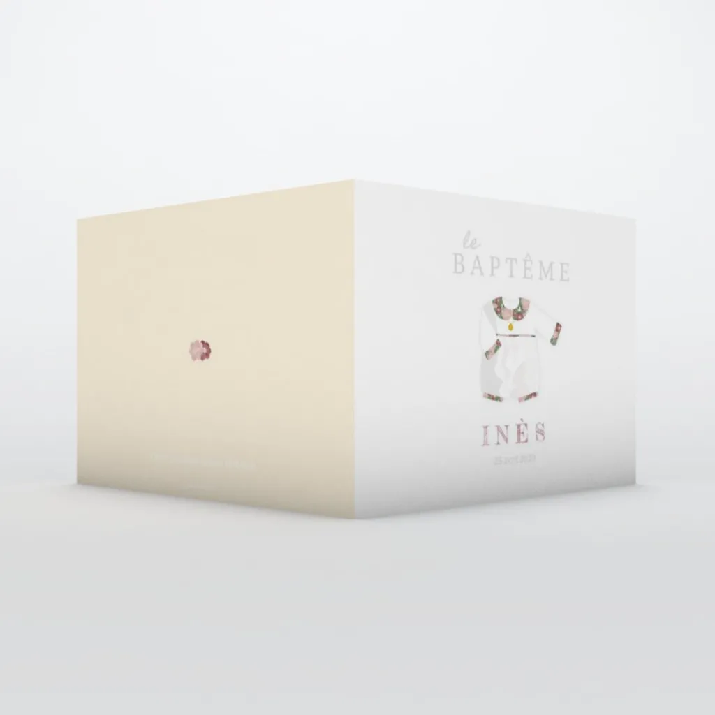 Faire-part Baptême Fille^Planet cards Petit Habit Liberty