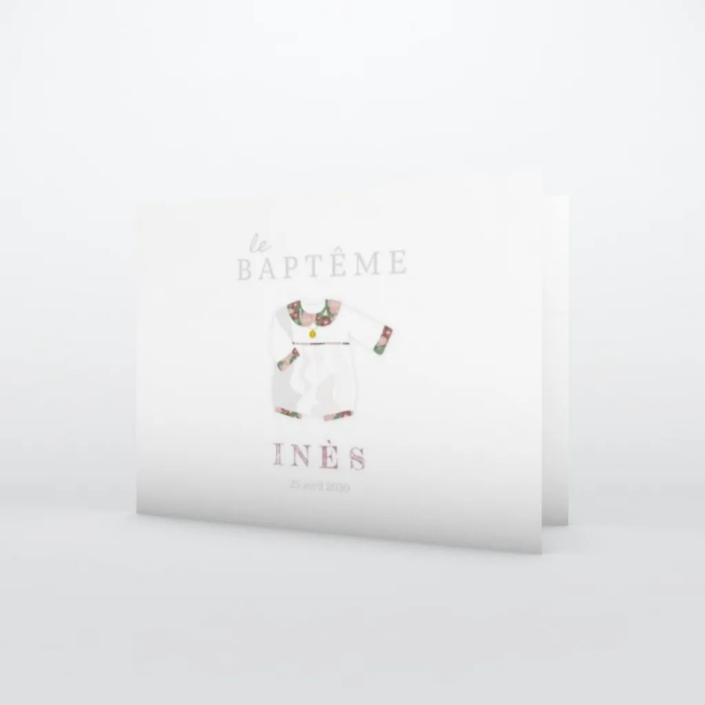 Faire-part Baptême Fille^Planet cards Petit Habit Liberty