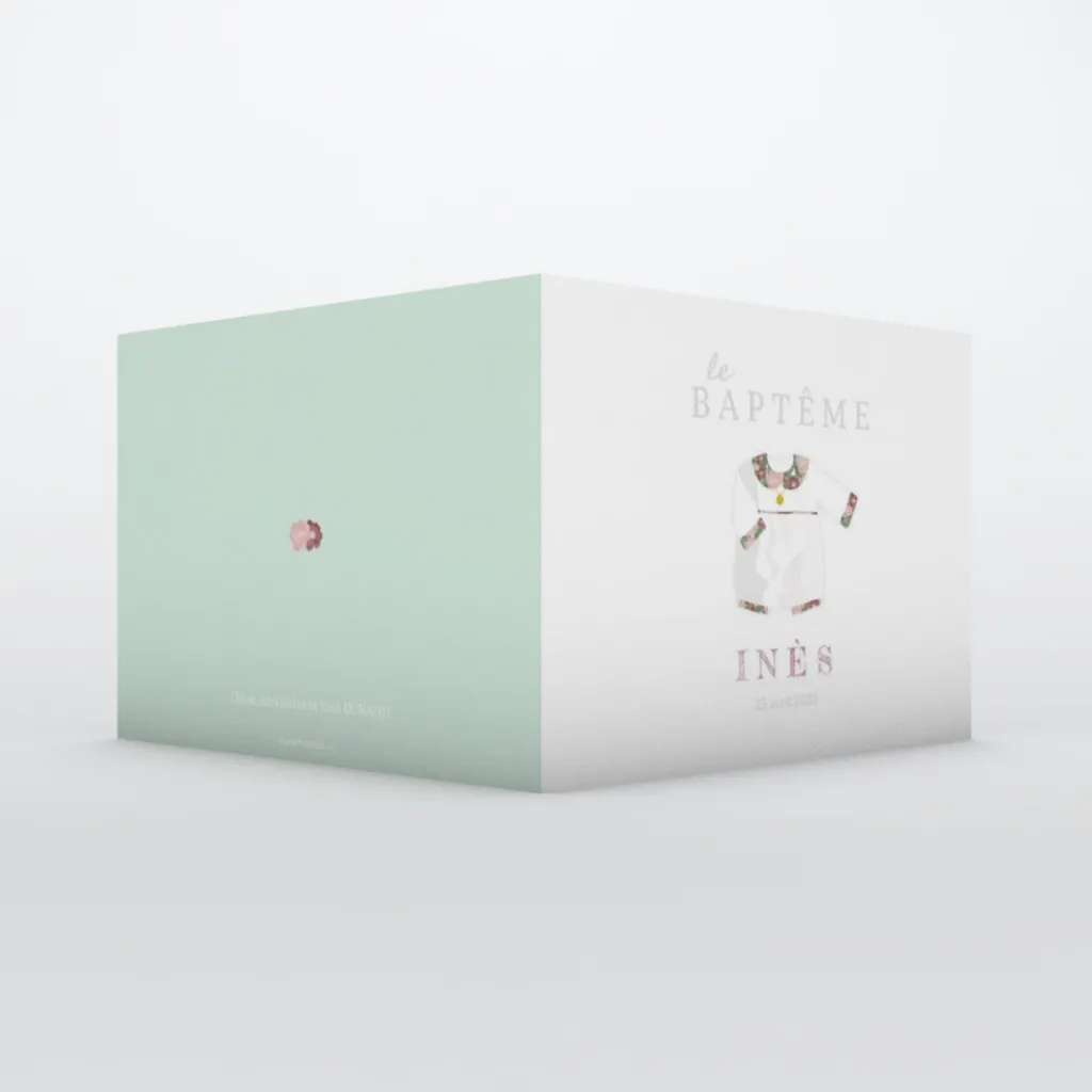 Faire-part Baptême Fille^Planet cards Petit Habit Liberty