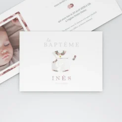 Faire-part Baptême Fille^Planet cards Petit Habit Liberty
