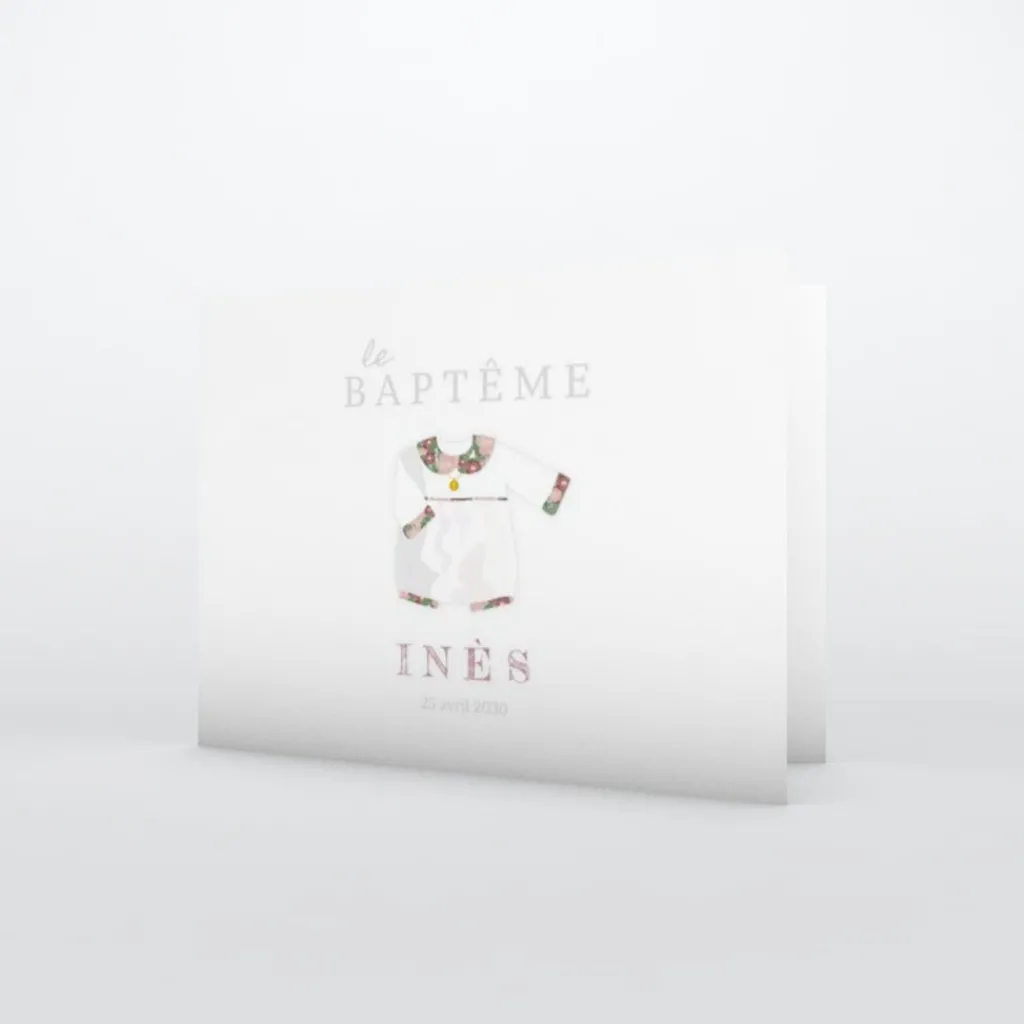 Faire-part Baptême Fille^Planet cards Petit Habit Liberty