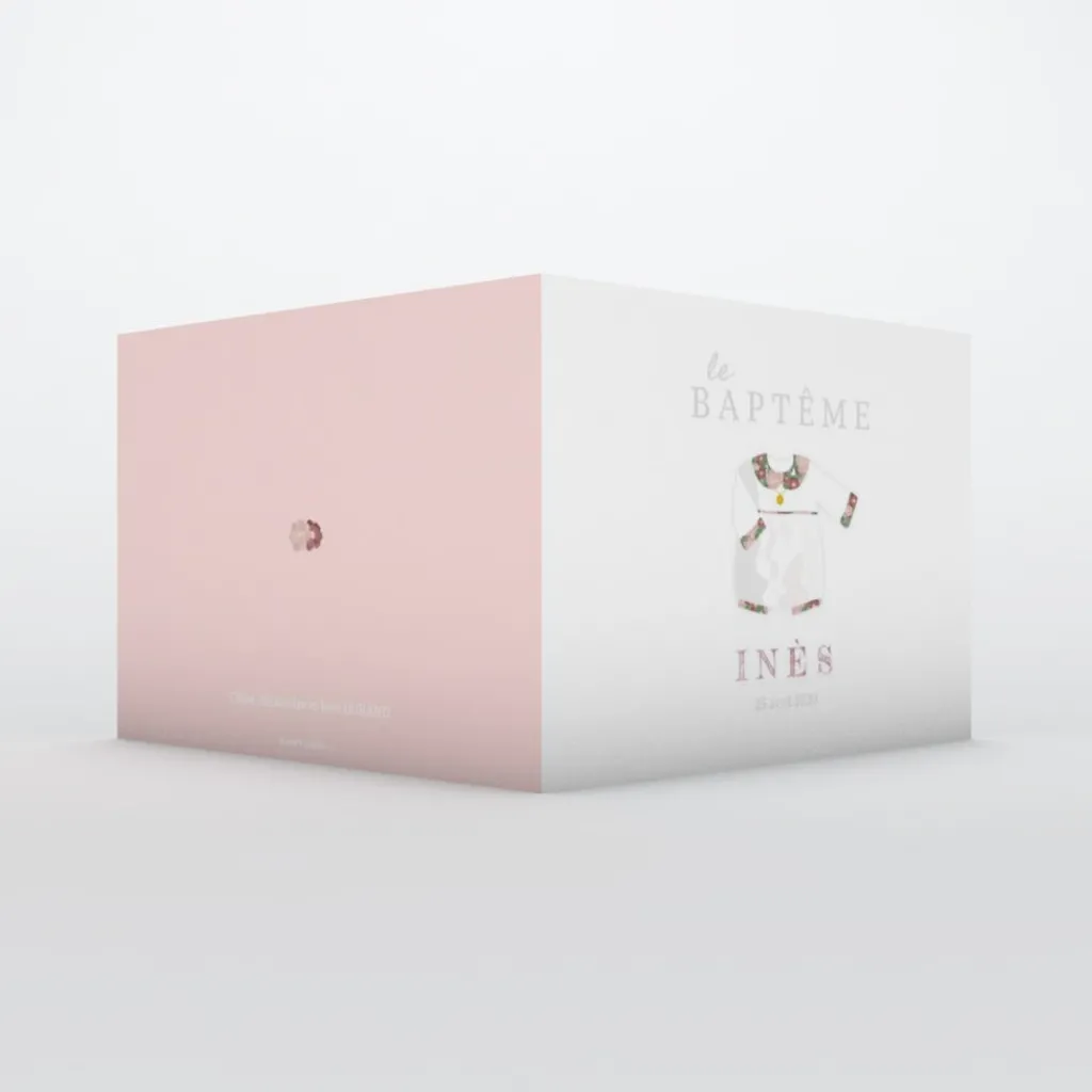 Faire-part Baptême Fille^Planet cards Petit Habit Liberty