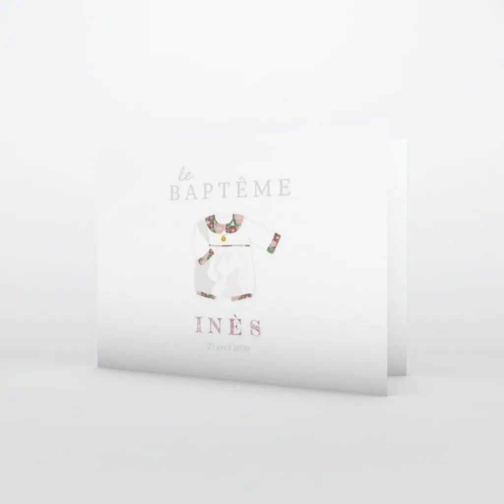 Faire-part Baptême Fille^Planet cards Petit Habit Liberty