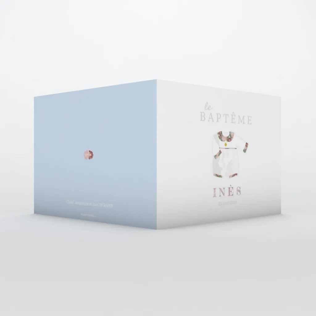 Faire-part Baptême Fille^Planet cards Petit Habit Liberty