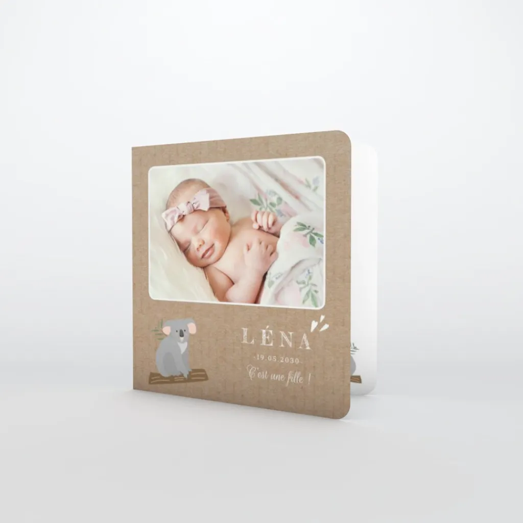 Faire-part Naissance Animaux^Planet cards Petit Koala