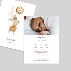Faire-part Naissance Animaux | Faire-part Naissance Fille^Planet cards Petit Lapin au cirque