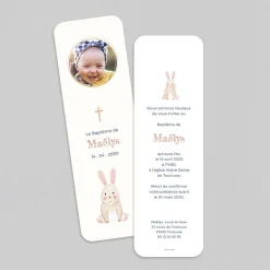 Faire-part Baptême Original | Gamme Complète^Planet cards Petit Lapin et Croix