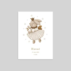 Faire-part Naissance Animaux | Faire-part Naissance Fille^Planet cards Petit Lapin et étoiles