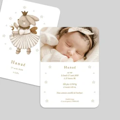 Faire-part Naissance Animaux | Faire-part Naissance Fille^Planet cards Petit Lapin et étoiles