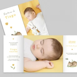 Faire-part Baptême Civil^Planet cards Petit Ourson Endormi
