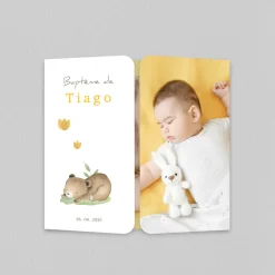 Faire-part Baptême Civil^Planet cards Petit Ourson Endormi