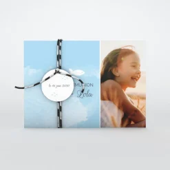 Faire-part Communion^Planet cards Petit Poisson Rond