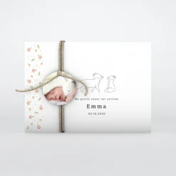 Faire-part Naissance Animaux^Planet cards Petit Renard et Liberty