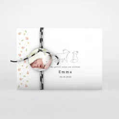 Faire-part Naissance Animaux^Planet cards Petit Renard et Liberty
