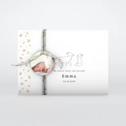 Faire-part Naissance Animaux^Planet cards Petit Renard et Liberty