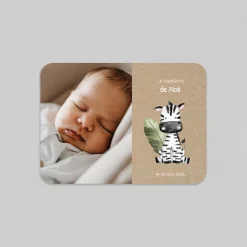 Faire-part Baptême Civil^Planet cards Petit Zèbre