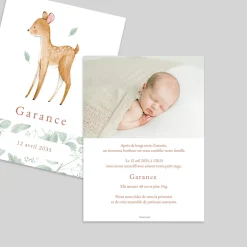 Faire-part Naissance Animaux | Faire-part Naissance Fille^Planet cards Petite Biche