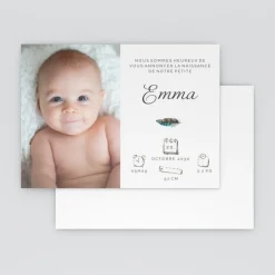 Faire-part Naissance Magnet^Planet cards Petite Plume Bleue