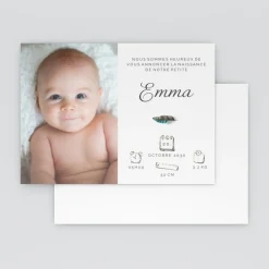 Faire-part Naissance Magnet^Planet cards Petite Plume Bleue