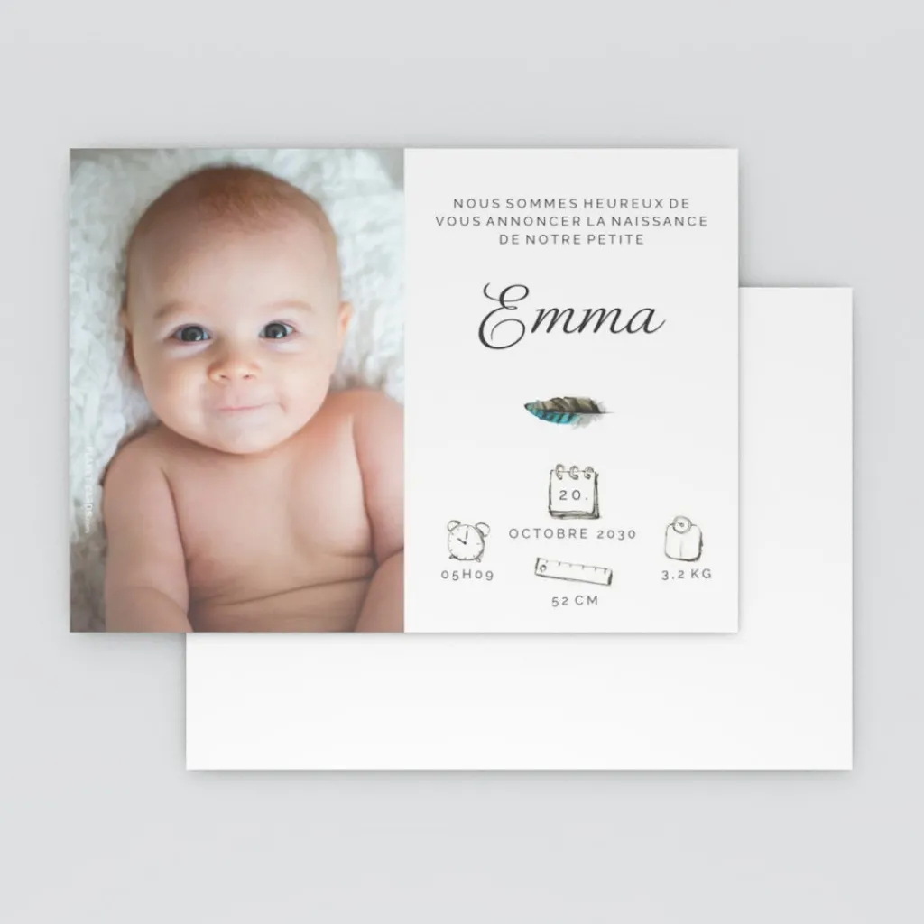 Faire-part Naissance Magnet^Planet cards Petite Plume Bleue