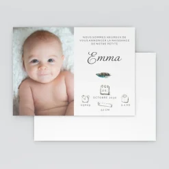 Faire-part Naissance Magnet^Planet cards Petite Plume Bleue