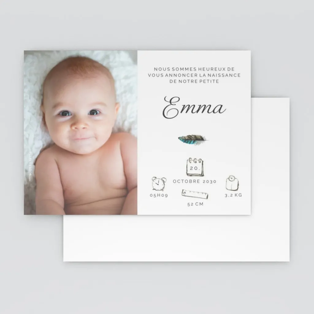 Faire-part Naissance Magnet^Planet cards Petite Plume Bleue