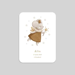 Faire-part Naissance Animaux | Faire-part Naissance Fille^Planet cards Petite Souris et étoiles