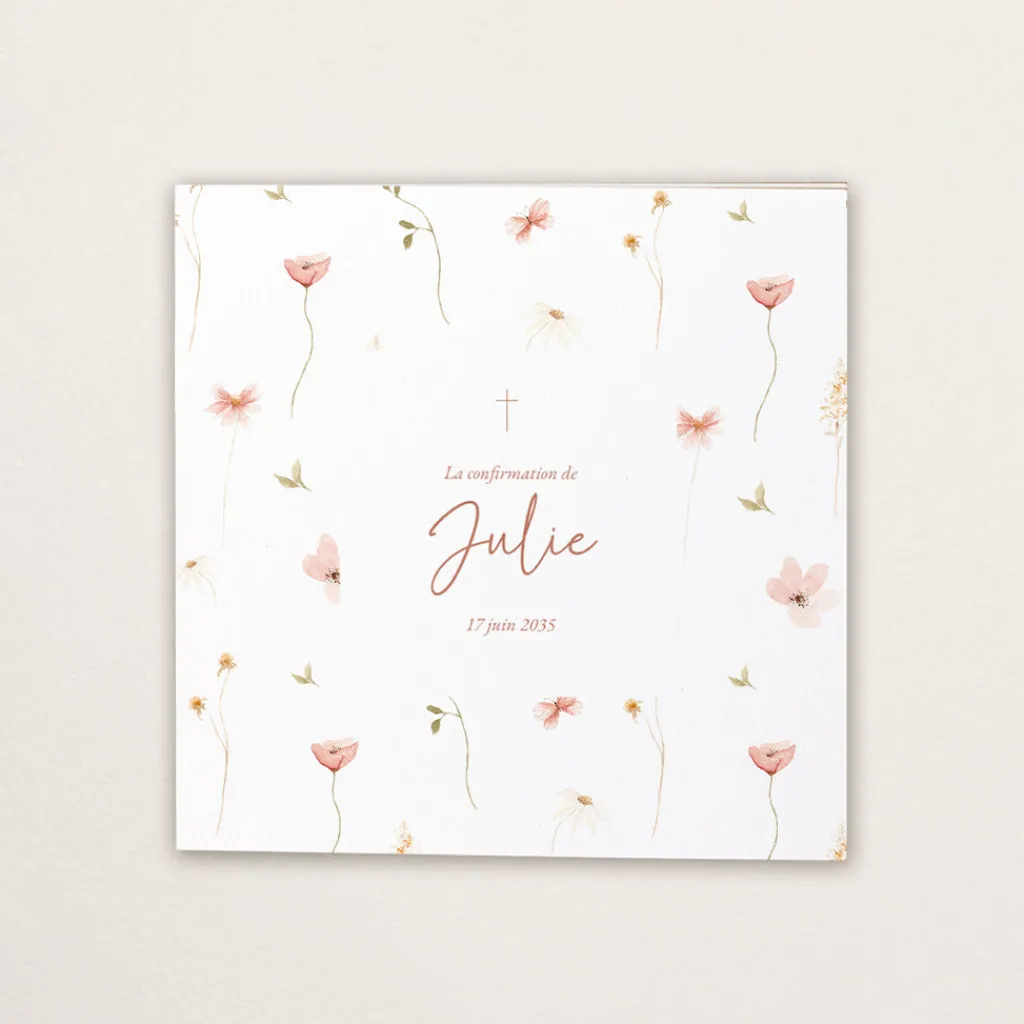 Faire-part Confirmation^Planet cards Petites fleurs douces