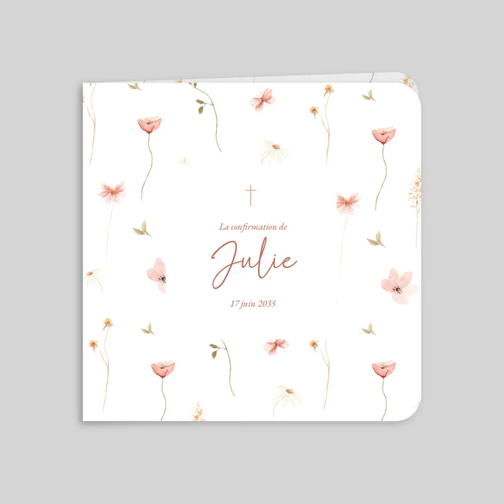 Faire-part Confirmation^Planet cards Petites fleurs douces