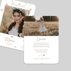 Carte Remerciement Communion^Planet cards Petites fleurs d'été