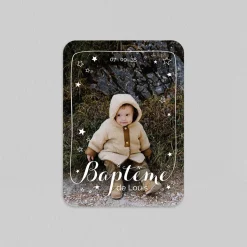 Faire-part Baptême Civil^Planet cards Petites Étoiles et Cadre