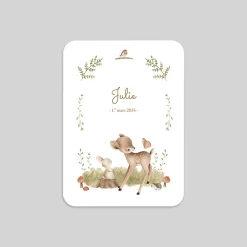 Faire-part Naissance Animaux | Faire-part Naissance Fille^Planet cards Petits Animaux en forêt