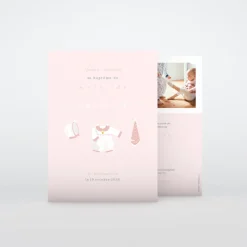 Faire-part Baptême Fille^Planet cards Petits Habits Étendus
