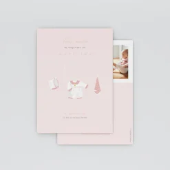 Faire-part Baptême Fille^Planet cards Petits Habits Étendus