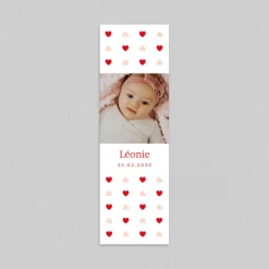Faire-part Naissance Marque-page | Faire-part Naissance Fille^Planet cards Petits Motifs Coeurs